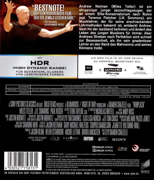 Produktbild: Whiplash (4K Ultra HD)