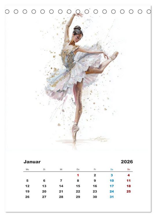 Produktbild: Tanz aus der Stille (Tischkalender 2026 DIN A5 hoch), CALVENDO Monatskalender