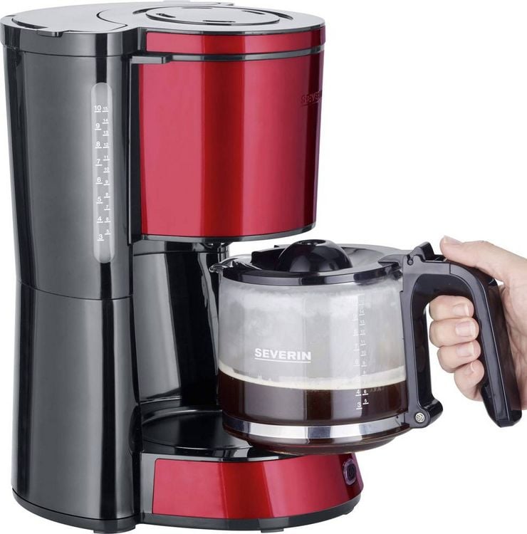 Produktbild: Severin KA 4817 Kaffeemaschine Rot (metallic), Schwarz Fassungsverm&ouml;gen Tassen=10