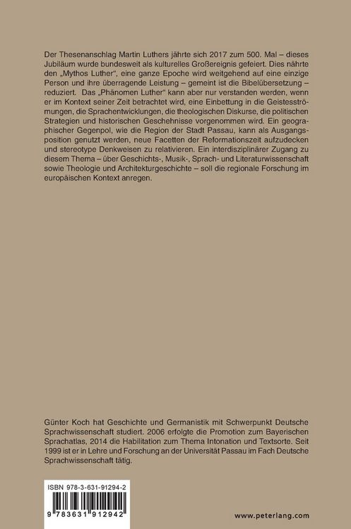 Produktbild: Der Raum Passau zur Reformationszeit