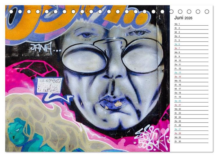 Produktbild: Dresden Graffiti (Tischkalender 2026 DIN A5 quer), CALVENDO Monatskalender