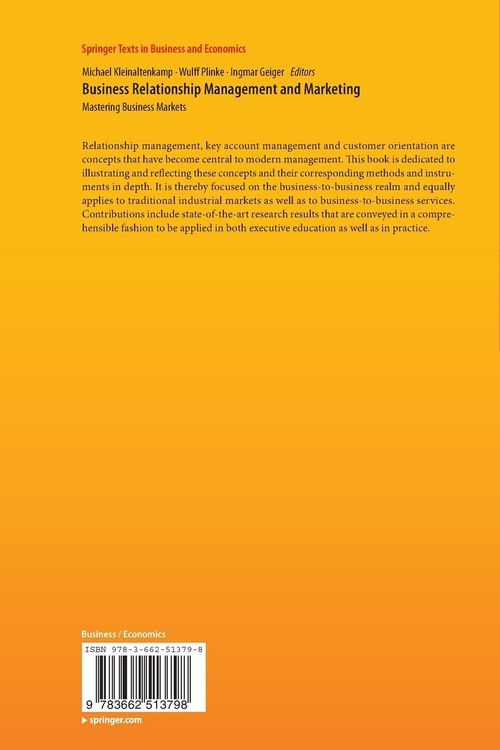 Produktbild: Business Relationship Management and Marketing