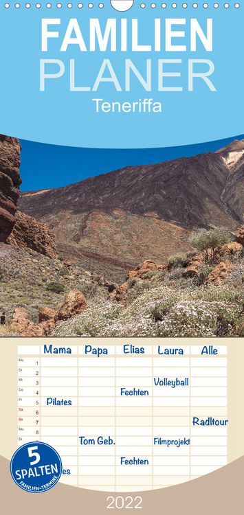 Produktbild: Familienplaner Teneriffa - Inmitten des Atlantischen Archipels (Wandkalender 2022 , 21 cm x 45 cm, hoch)