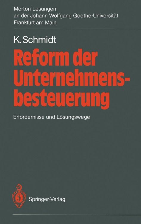 Produktbild: Reform der Unternehmensbesteuerung
