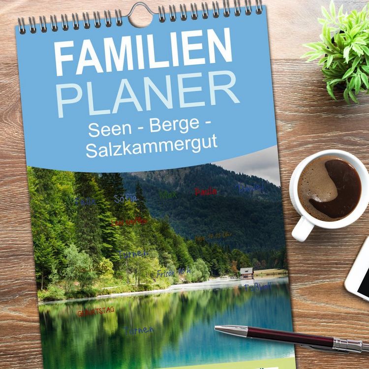 Produktbild: Familienplaner 2026 - Seen - Berge - Salzkammergut mit 5 Spalten (Wandkalender, 21 x 45 cm) CALVENDO