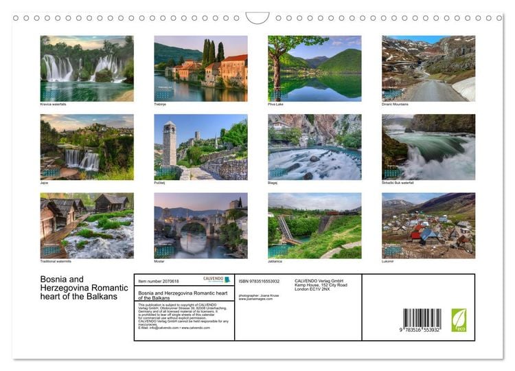 Produktbild: Bosnia and Herzegovina Romantic heart of the Balkans (Wall Calendar 2026 DIN A3 landscape), CALVENDO 12 Month Wall Calendar