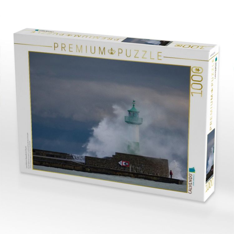 Produktbild: CALVENDO Puzzle Leuchtturm Sassnitz im Sturm | 1000 Teile Lege-Gr&ouml;&szlig;e 64x48cm Foto-Puzzle f&uuml;r gl&uuml;ckliche Stunden