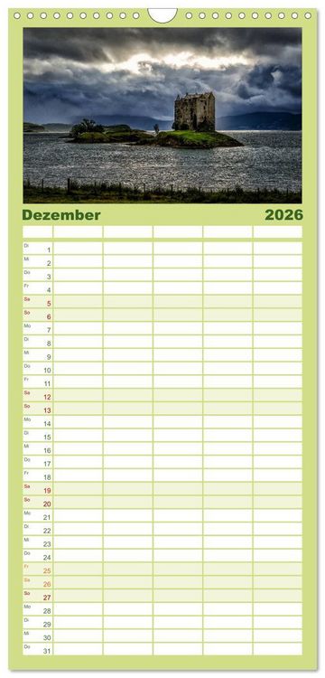 Produktbild: Familienplaner 2026 - Schottlands Castles - Zeugen der Vergangenheit mit 5 Spalten (Wandkalender, 21 x 45 cm) CALVENDO