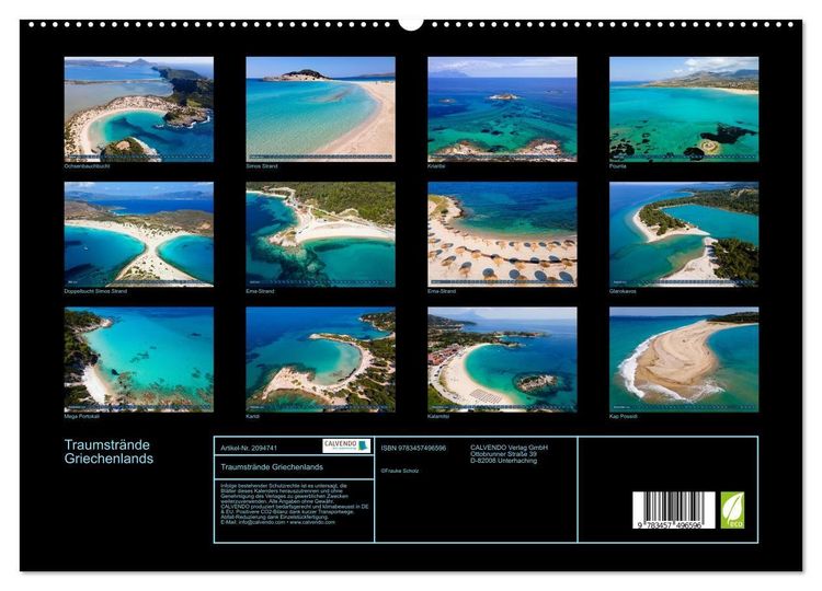 Produktbild: Traumstr&auml;nde Griechenlands (hochwertiger Premium Wandkalender 2026 DIN A2 quer), Kunstdruck in Hochglanz