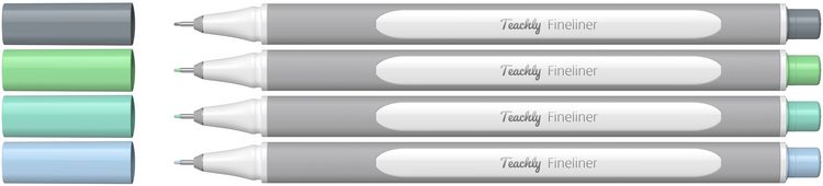 Produktbild: Teachly Fineliner Pastell Ocean 4er Set