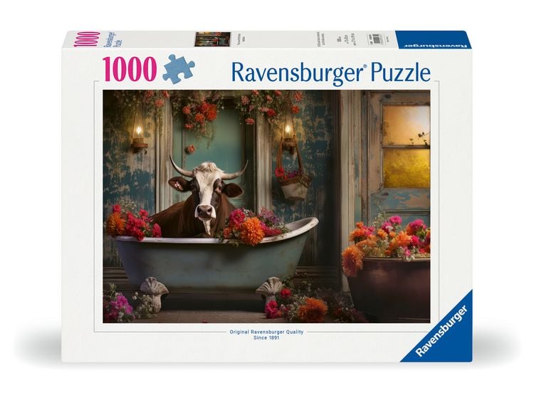 Produktbild: Erwachsenenpuzzle 1000 Teile - Die Kuh in der Badewanne