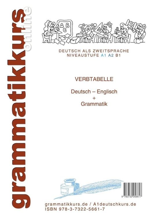 Produktbild: Verbtabelle Deutsch A1 A2 B1