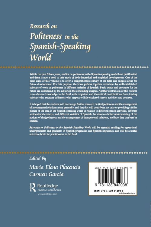 Produktbild: Research on Politeness in the Spanish-Speaking World