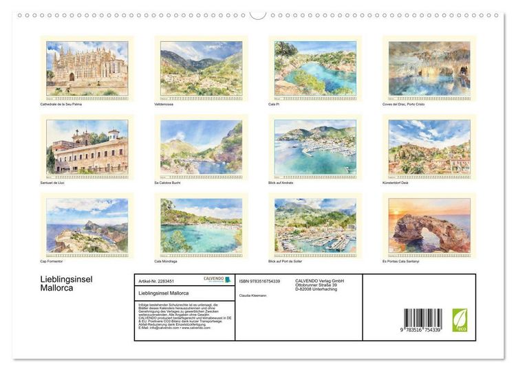 Produktbild: Lieblingsinsel Mallorca (hochwertiger Premium Wandkalender 2027 DIN A2 quer), Kunstdruck in Hochglanz