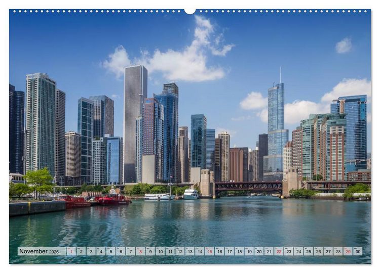 Produktbild: CHICAGO Stadtzentrum (hochwertiger Premium Wandkalender 2026 DIN A2 quer), Kunstdruck in Hochglanz