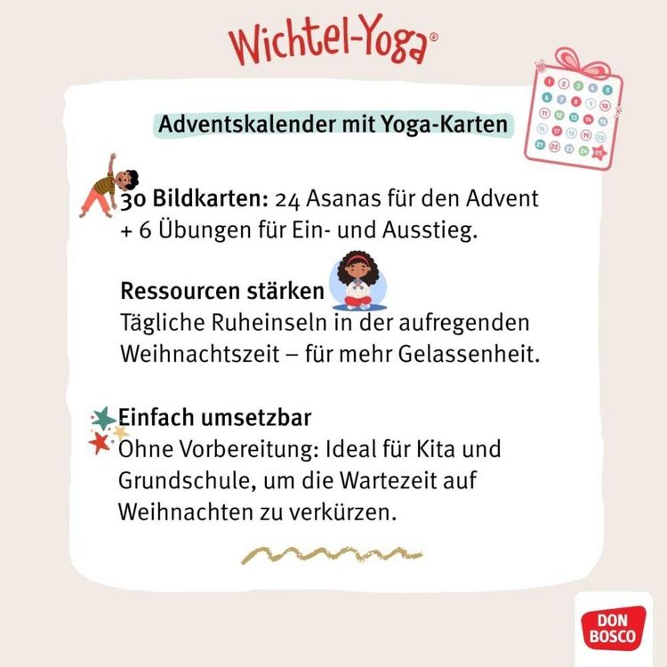 Produktbild: Wichtel-Yoga-Adventskalender. 24 Asanas f&uuml;r die Winter- und Weihnachtszeit