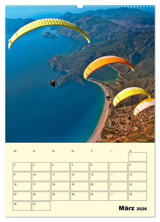 Produktbild: Paragliding - extrem aufregend (Wandkalender 2026 DIN A2 hoch), CALVENDO Monatskalender