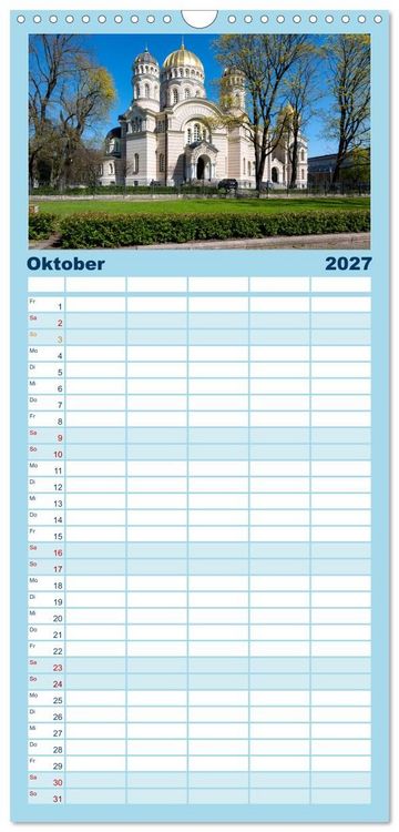 Produktbild: Familienplaner 2027 - Riga - Paris des Ostens mit 5 Spalten (Wandkalender, 21 x 45 cm) CALVENDO