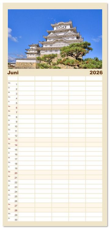 Produktbild: Familienplaner 2026 - Japan - Traditon und Moderne mit 5 Spalten (Wandkalender, 21 x 45 cm) CALVENDO