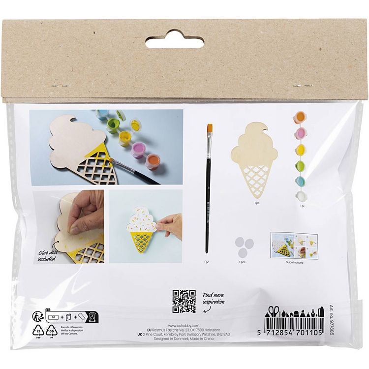 Produktbild: Creativ Company Mini Kreativ Set Malen, Eiswaffel, Sortierte Farben
