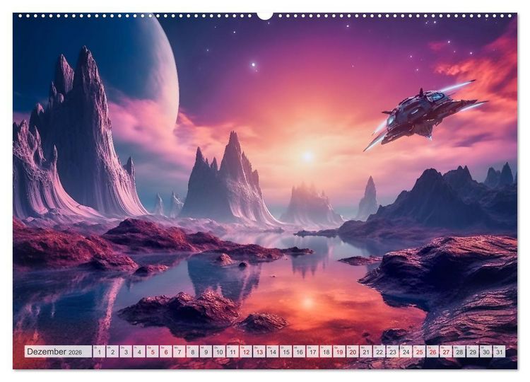 Produktbild: Extraterrestrisch - Auf fremden Planeten (hochwertiger Premium Wandkalender 2026 DIN A2 quer), Kunstdruck in Hochglanz