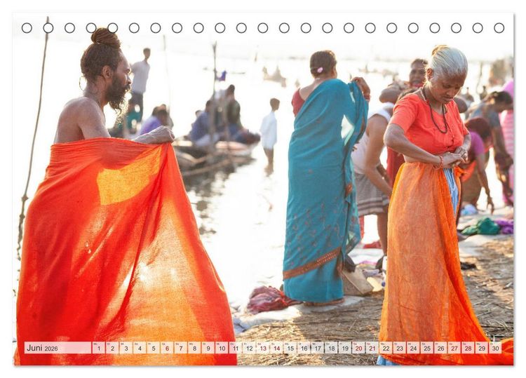 Produktbild: INDIEN Allahabad Haridwar Varanasi Vrindavan (Tischkalender 2026 DIN A5 quer), CALVENDO Monatskalender