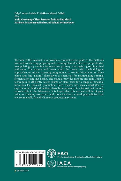 Produktbild: In vitro screening of plant resources for extra-nutritional attributes in ruminants: nuclear and related methodologies
