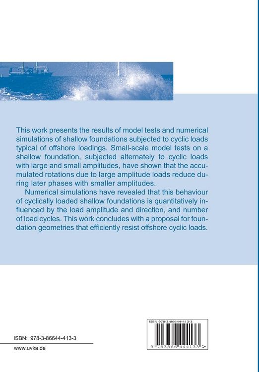 Produktbild: Stabilisation behaviour of cyclically loaded shallow foundations for offshore wind turbines