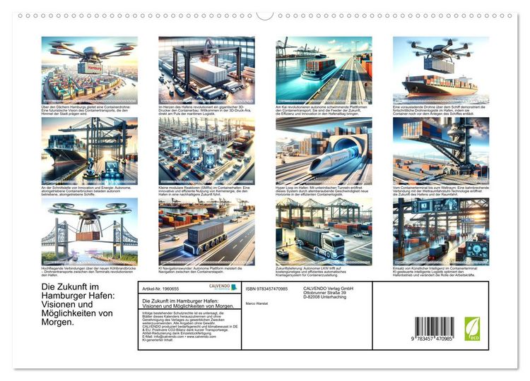 Produktbild: Die Zukunft im Hamburger Hafen: Visionen und M&ouml;glichkeiten von Morgen. (hochwertiger Premium Wandkalender 2026 DIN A2 quer), Kunstdruck in Hochglanz