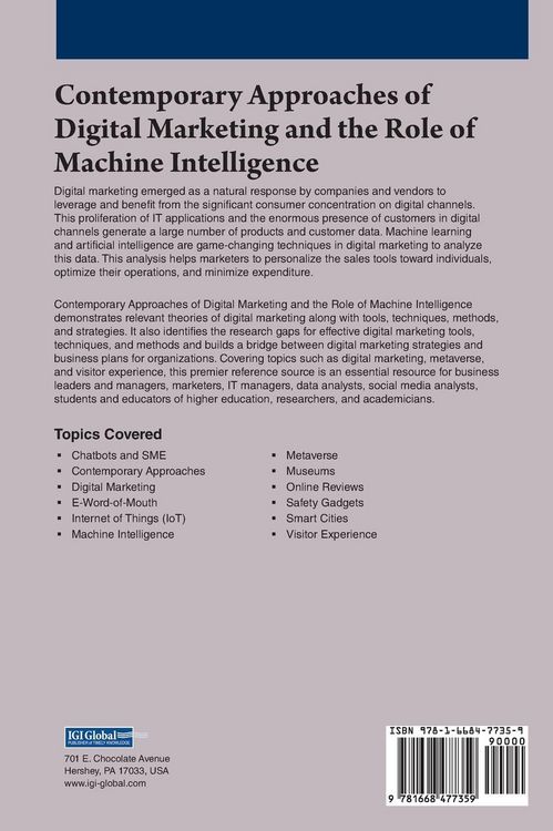 Produktbild: Contemporary Approaches of Digital Marketing and the Role of Machine Intelligence