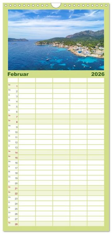 Produktbild: Familienplaner 2026 - Mallorca - einzigartige Luftbildaufnahmen mit 5 Spalten (Wandkalender, 21 x 45 cm) CALVENDO