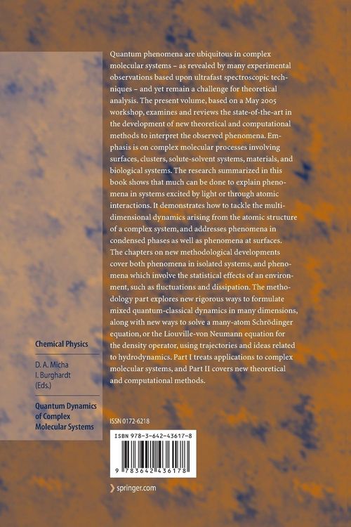 Produktbild: Quantum Dynamics of Complex Molecular Systems