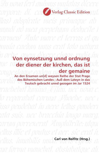 Produktbild: Von eynsetzung unnd ordnung der diener der kirchen, das ist der gemaine