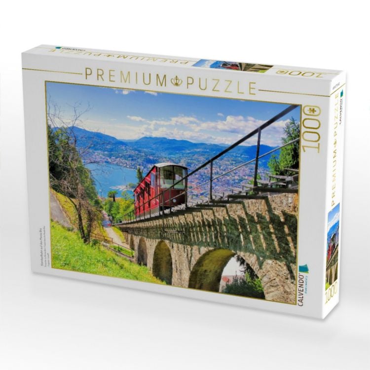 Produktbild: CALVENDO Puzzle Standseilbahn auf den Monte Br&egrave; | 1000 Teile Lege-Gr&ouml;&szlig;e 64x48cm Foto-Puzzle f&uuml;r gl&uuml;ckliche Stunden