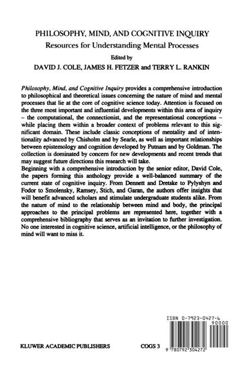 Produktbild: Philosophy, Mind, and Cognitive Inquiry