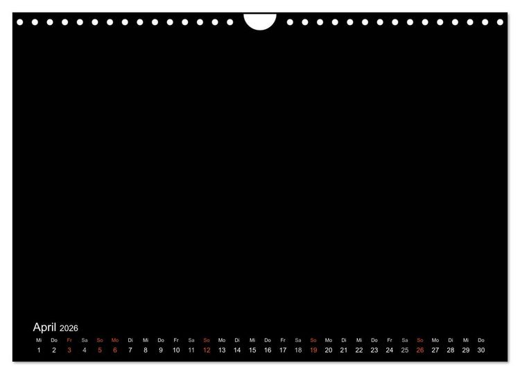 Produktbild: Bastelkalender - Schwarz (Wandkalender 2026 DIN A4 quer), CALVENDO Monatskalender