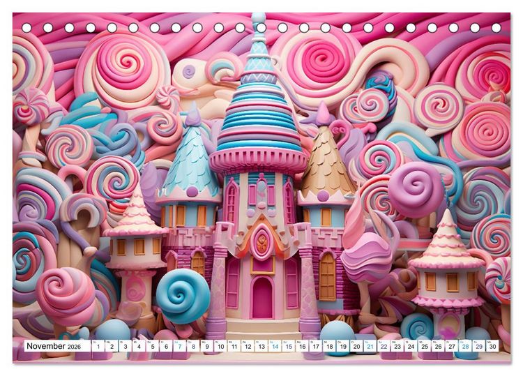 Produktbild: Zuckertr&auml;ume im Candyland (Tischkalender 2026 DIN A5 quer), CALVENDO Monatskalender
