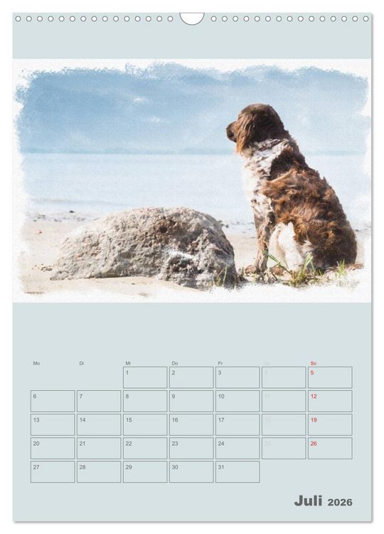 Produktbild: Hunde in Aquarell - Jahresplaner (Wandkalender 2026 DIN A3 hoch), CALVENDO Monatskalender