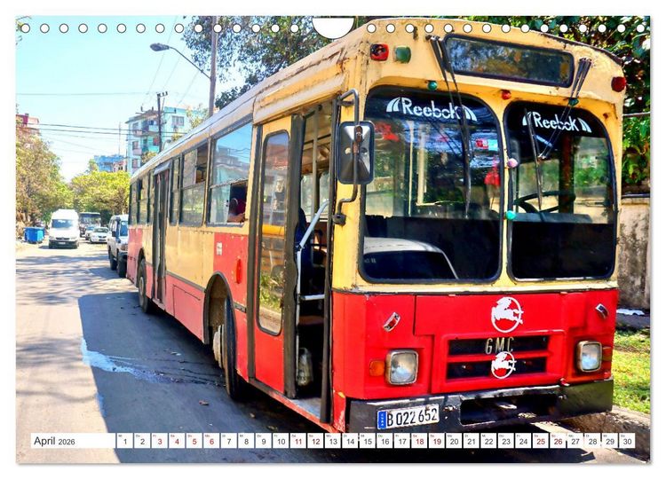 Produktbild: Omnibus-Welt - Autobusse in Kuba (Wandkalender 2026 DIN A4 quer), CALVENDO Monatskalender