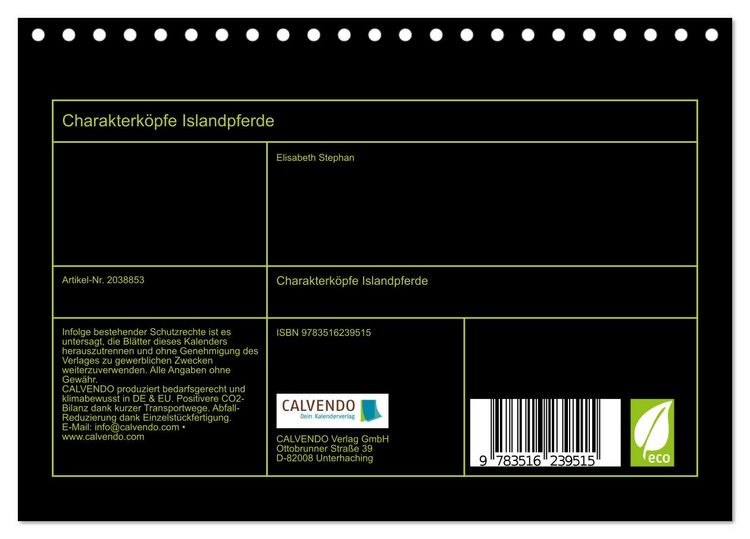Produktbild: Charakterk&ouml;pfe Islandpferde (Tischkalender 2026 DIN A5 quer), CALVENDO Monatskalender