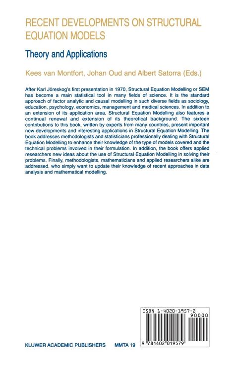Produktbild: Recent Developments on Structural Equation Models