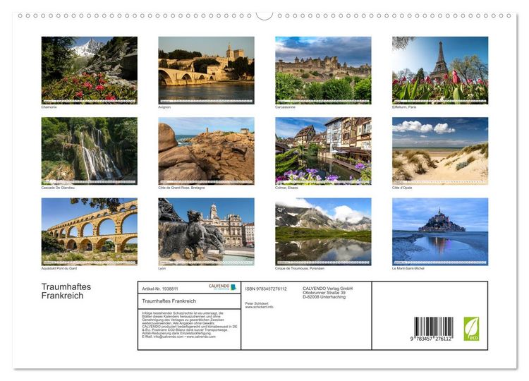 Produktbild: Traumhaftes Frankreich (hochwertiger Premium Wandkalender 2026 DIN A2 quer), Kunstdruck in Hochglanz