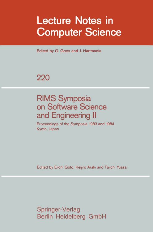 Produktbild: RIMS Symposium on Software Science and Engineering II