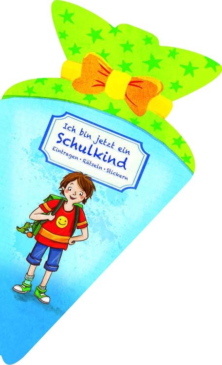 Produktbild: Ich bin jetzt ein Schulkind (für Jungen). Eintragen, Rätseln, Stickern in Schultüten-Form