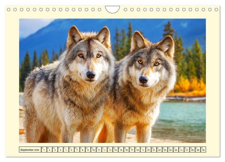 Produktbild: Herzschlag der Wildnis. W&ouml;lfe zwischen Legende, Freiheit und Anmut (Wandkalender 2026 DIN A4 quer), CALVENDO Monatskalender