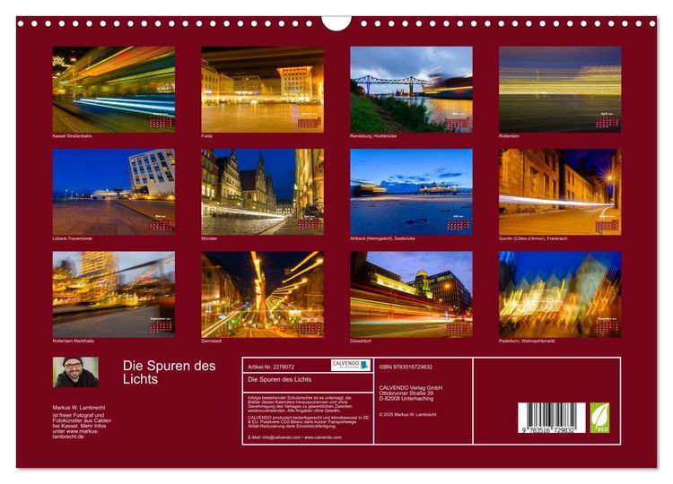Produktbild: Die Spuren des Lichts (Wandkalender 2026 DIN A3 quer), CALVENDO Monatskalender