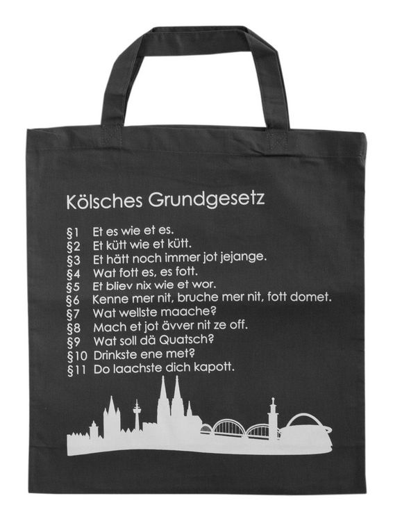 Produktbild: Baumwolltasche "K&ouml;lsches Grundgesetz" anthrazit