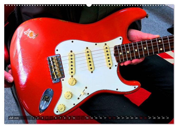 Produktbild: Vintage Gitarren in Szene gesetzt (hochwertiger Premium Wandkalender 2026 DIN A2 quer), Kunstdruck in Hochglanz