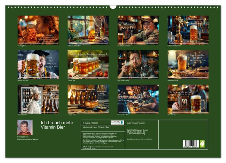 Produktbild: Ich brauch mehr Vitamin Bier (Wandkalender 2026 DIN A2 quer), CALVENDO Monatskalender
