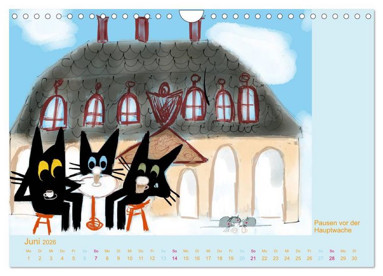 Produktbild: Frau Kami Katze entdeckt Frankfurt am Main (Wandkalender 2026 DIN A4 quer), CALVENDO Monatskalender